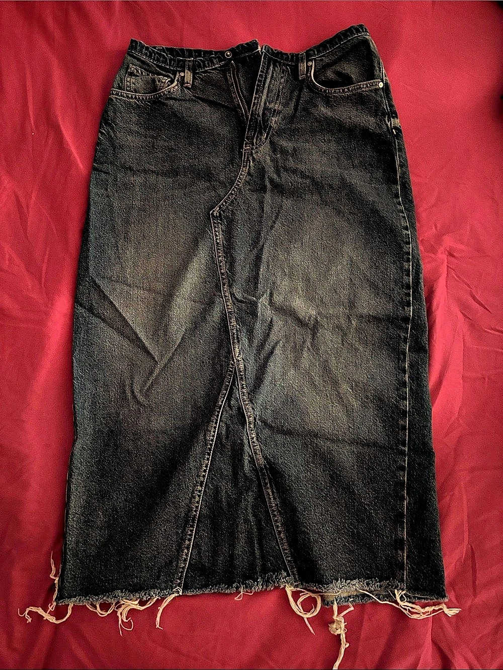 Cotton On Denim Maxi Skirt Black Size 4